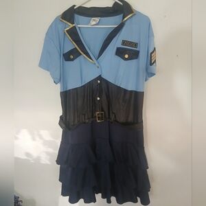 Blue and Black Police Costume Dress (0316)